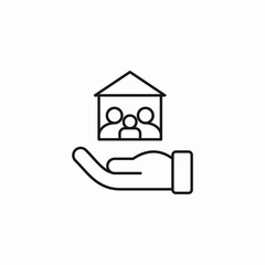 hand house family icon sign vector