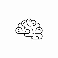 human brain outline icon sign vector