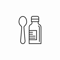 medicine bottle spoon icon sign vector