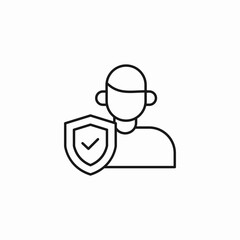 person shield check icon sign vector