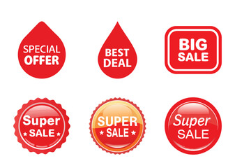 Promotional Banners and Sale Tags Bundle for Advertising and Discounts Marketing Campaign