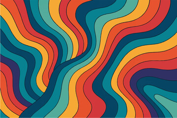 Colorful and Abstract Wavy Patterns Modern and Retro Designs
