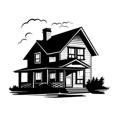 house clipart silhouette