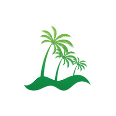 Tropical island illustration design template
