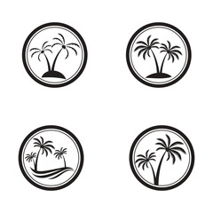 Tropical island illustration design template