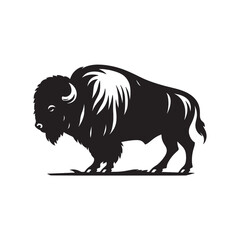 WebAmerican Bison Solid Black Silhouette SVG Vector for Cricut Projects Decals Stickers Apparel and Laser Cutting on White Background