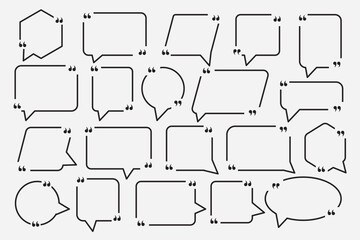 Set with quote box frame in abstract style. Vector texting quote boxes. Bubble banners with message box and comment box eps 10 file