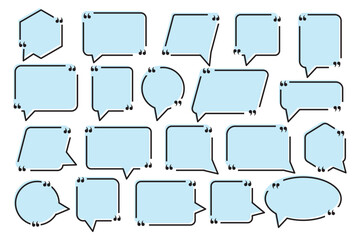 Set with quote box frame in abstract style. Vector texting quote boxes. Bubble banners with message box and comment box eps 10 file