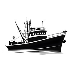 Obraz premium fishing boat silhouette