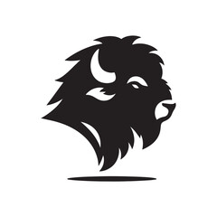 American Bison Solid Black Silhouette SVG Vector Isolated on White for Cricut Projects Stickers Decals Shirts and Laser Cutting