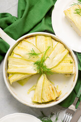 Chicken Souffle Casserole with Zucchini...selective focus