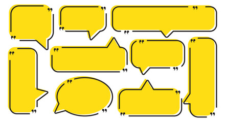 Obraz premium Quote box frame, big set. Quote text in speech bubble. Quote box icon. Blank template quote text info design boxes quotation bubble blog quotes symbols.