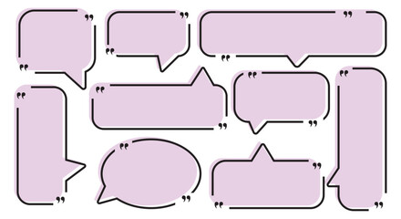 Obraz premium Quote box frame, big set. Quote text in speech bubble. Quote box icon. Blank template quote text info design boxes quotation bubble blog quotes symbols.