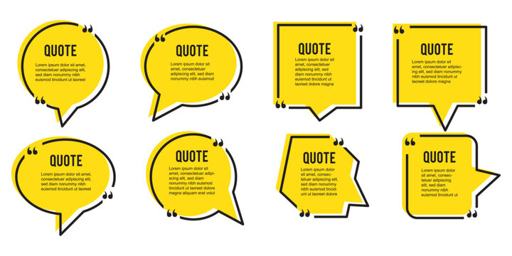 Chat bubble in yellow, quote background, Speech bubble, message box set. Talk baloon icons isolated. Chat speech bubble icons. Yellow chat box icon . Set of Chat Bubble Line Icons.