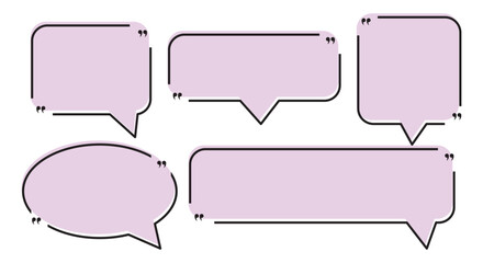 Speech bubbles vector set. Talk bubble icon. Isolated design elements for text, thought, dialogue, conversation. Hand drawn doodle communication frames. Cloud, round and square and rectangular shapes
