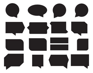 Speech bubbles vector set. Talk bubble icon. Isolated design elements for text, thought, dialogue, conversation. Hand drawn doodle communication frames. Cloud, round and square and rectangular shapes