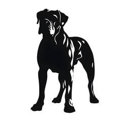 Fototapeta premium boxer dog silhouette