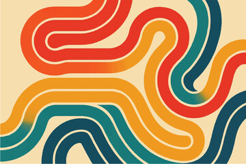 Colorful and Abstract Wavy Patterns Modern and Retro Designs