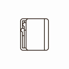closed wallet card icon sign vector
