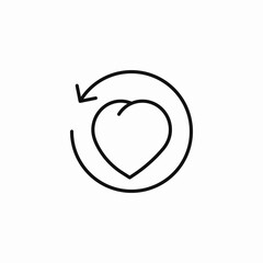 heart refresh arrow icon sign vector