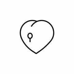 heart with keyhole icon sign vector