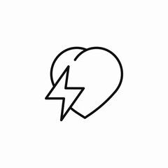 heart with lightning  icon sign vector
