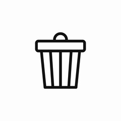 lidded trash can  icon sign vector