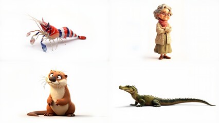 A group of animated characters background movement illustration gesture motion colorful style elements backgrounds emotion layers depth composition scene expression design cartoonish