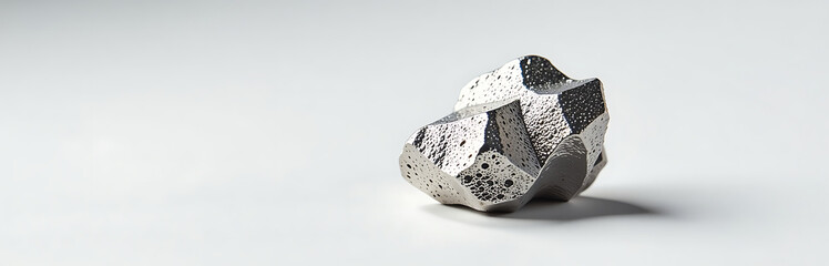 shot raw zinc ore sample rests pristine white background bathed soft even studio lighting highlights