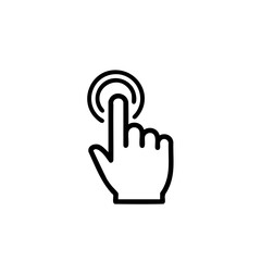 Tap gesture icon for UI interaction, apps and touchscreen navigation