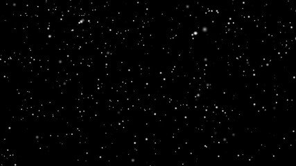 Animated Scene of Falling Snowflakes  Isolated on Black Background