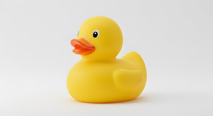 Playful Rubber Duck with Orange Beak and Black Eye Centered