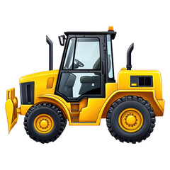 Naklejka premium Yellow Wheel Loader Heavy Machinery in Construction Site, isolated on transparent background.