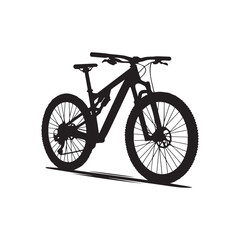 Fototapeta premium A mountain bike silhouette isolated on white background symbolizes adventure, fitness, and the thrill of offroad cycling 