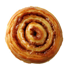 Fototapeta premium Golden Spiral Cinnamon Roll with Glaze