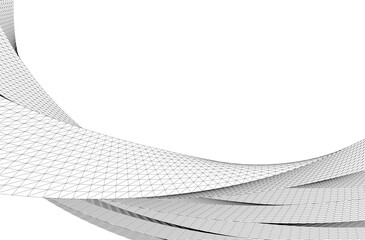 Architectural drawing. Geometric background 3d