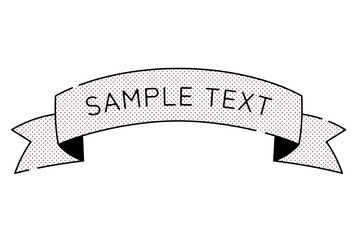 Vintage hand-drawn ribbon banner illustration with editable text
