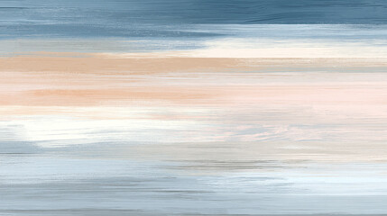 Soft horizontal ombre wallpaper with blush beige, white, and blue tones creating calm and soothing textured background with subtle brush strokes and gentle color transitions