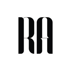 RA monogram logo design letter text name symbol monochrome logotype alphabet character simple logo