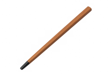 Wooden stick featuring dark-tipped end, presenting minimalist design suitable for nature-inspired graphics and craft-related visual compositions