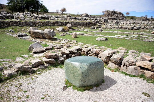 TURKIYE,HATTUSA,It was the capital of the Hittite Empire in the Late Bronze Age. The first traces of settlement on the site date back to the 6th millennium BC.In the photo,The Hattusa Green Stone, 
