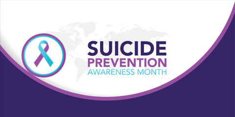 September National Suicide Prevention Awareness Month background. Holiday concept with text and standard colors. Ideal for banners, posters, placards, cards and awareness designs