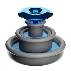 3d illustration of ornamental fountain gushing water with transparent background