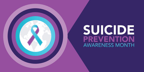 September National Suicide Prevention Awareness Month background. Holiday concept with text and standard colors. Ideal for banners, posters, placards, cards and awareness designs