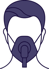 Colored Oxygen Mask Icon. Vector Illustration. Medical Device For Supplying Oxygen To Patients Having Breathing Problems. Lung Disease Concept