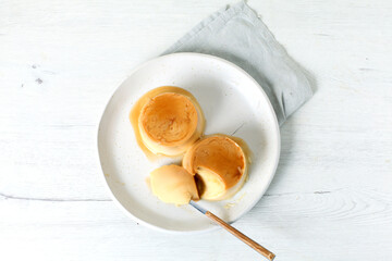 Homemade egg flan