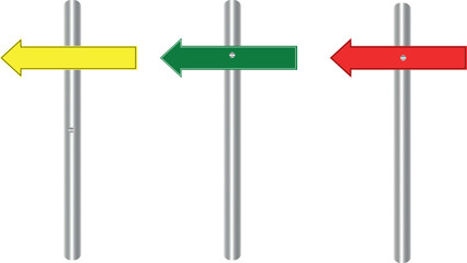 Vibrant direction indicators showcase strategic pathfinding towards success, guiding future endeavors