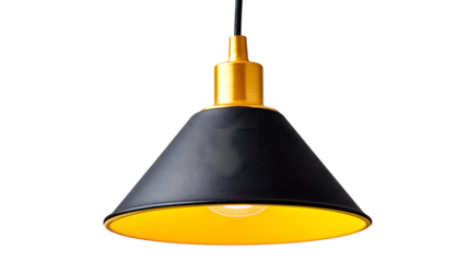 Modern Interior Black and Gold Pendant Light Fixture Decoration Object. Ai Generated Images