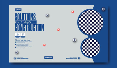 Modern Business Template with Geometric Shapes and Blue Accents for Marketing