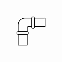 elbow pipe fitting icon sign vector